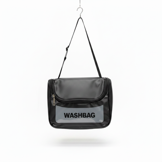 Black Washbag - Straight Front