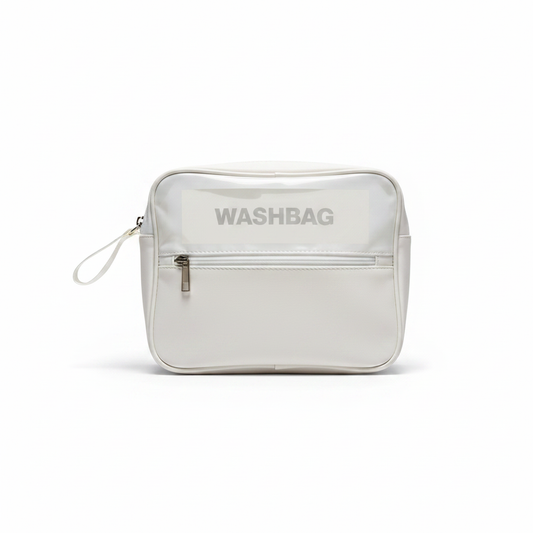 Cream Washbag - Premium Front View White Background